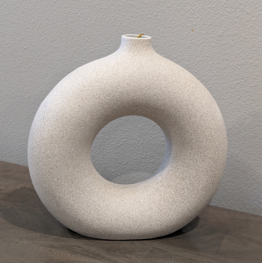 Round Southwest Style Sand Pottery Accent Decor Art